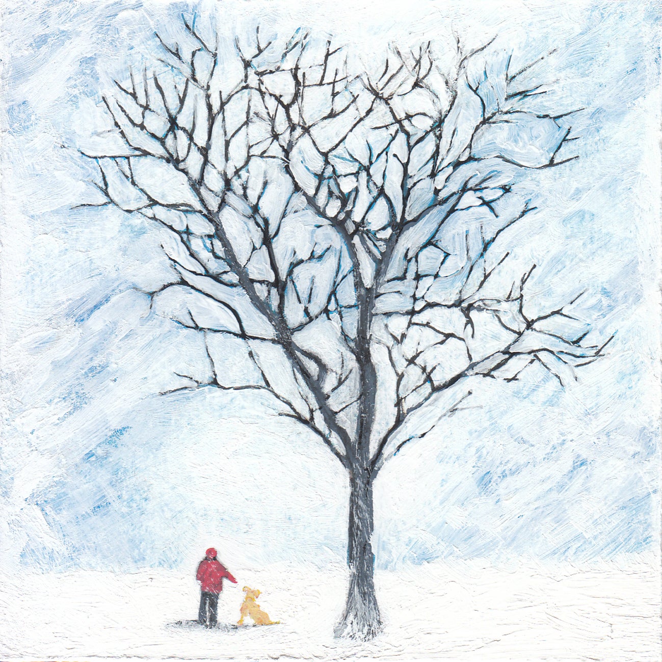 Familiar II par Henry Wlash [2021]

Familiar II de Henry Walshe est une peinture acrylique originale sur panneau de bois qui représente un homme et un chien lors d'une promenade hivernale. Le travail de Henry Walshe commence par des instantanés de