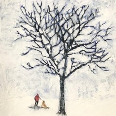 Familiar II (ii), art de paysage original, natures mortes, personnes, chien, abordable