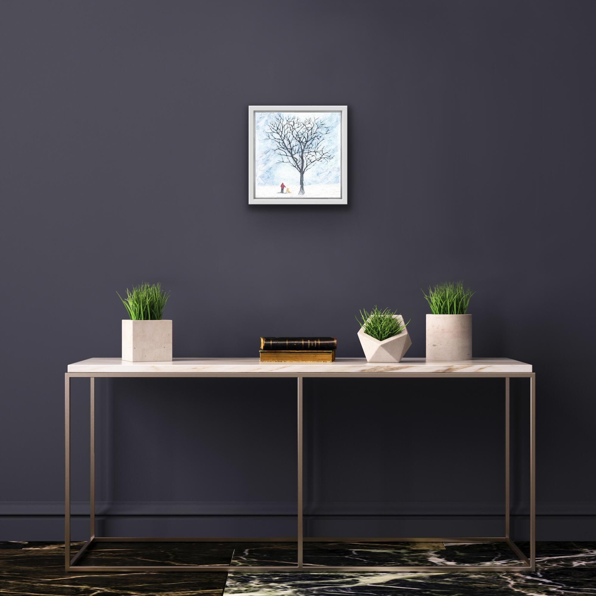 Familiar II, Pintura original, Paisaje, Personas - Figurative Painting Marrón de Henry Walsh