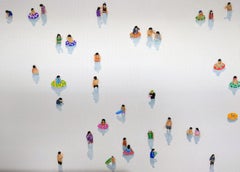 Immerse XXV, Original Painting, Landscape, People, figurative, cycling