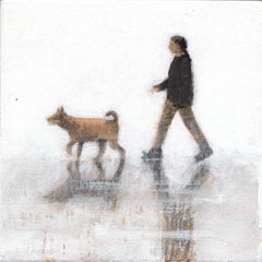 Sociis X, peinture originale, acrylique sur panneau, chiens, animaux, chiens de promenade