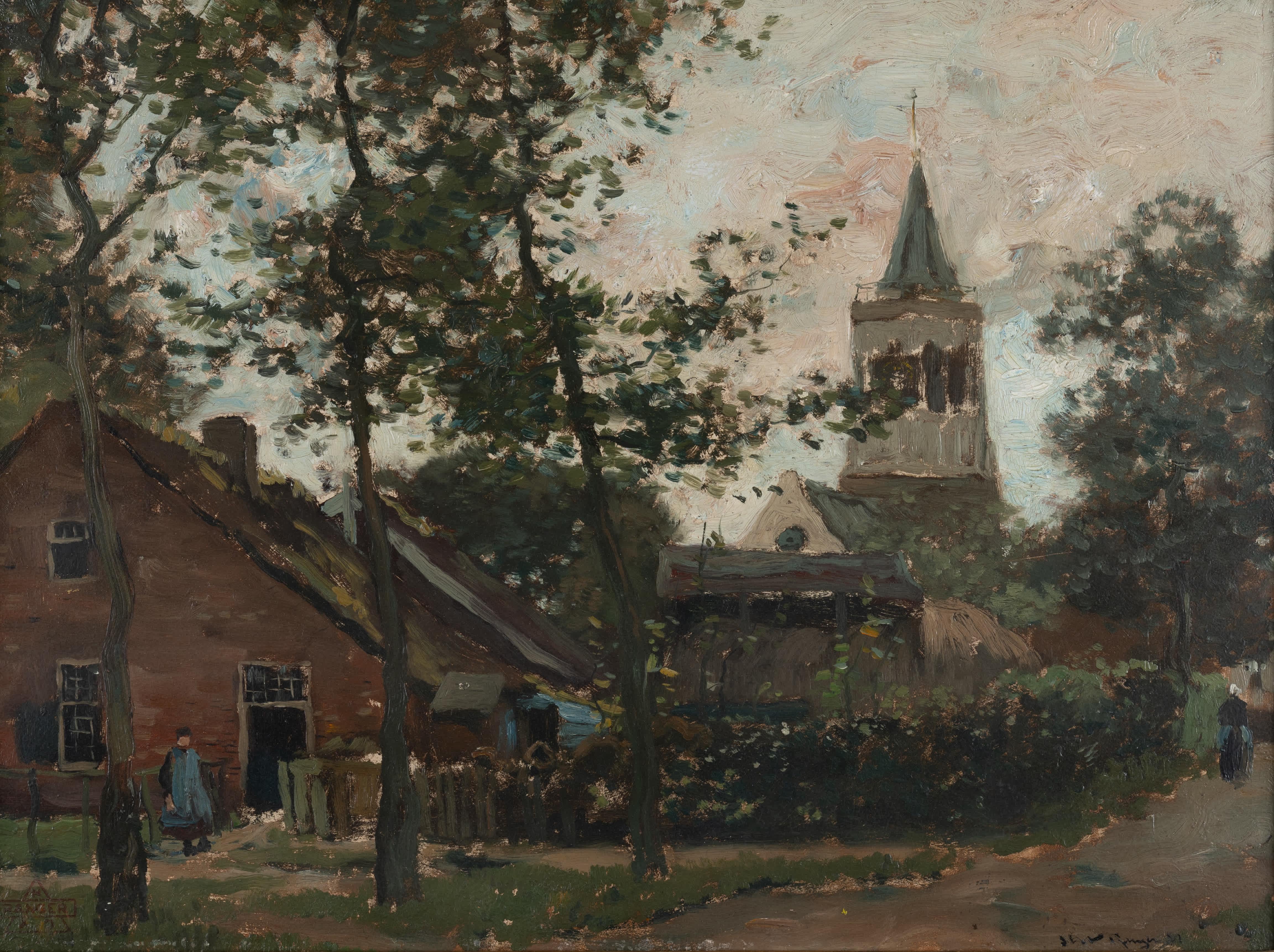 Morning in the Village - Painting by Henry Ward Ranger