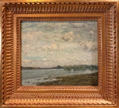 "Seascape" Henry Ward Ranger, Impressionist Coastal Scene, Atmospheric Sky