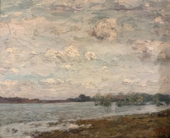 "Seascape" Henry Ward Ranger, scène côtière impressionniste, ciel atmosphérique.