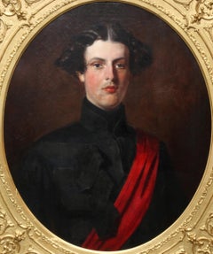 Military Portrait of Hon Edward Brownlow - British 19th century art oil painting