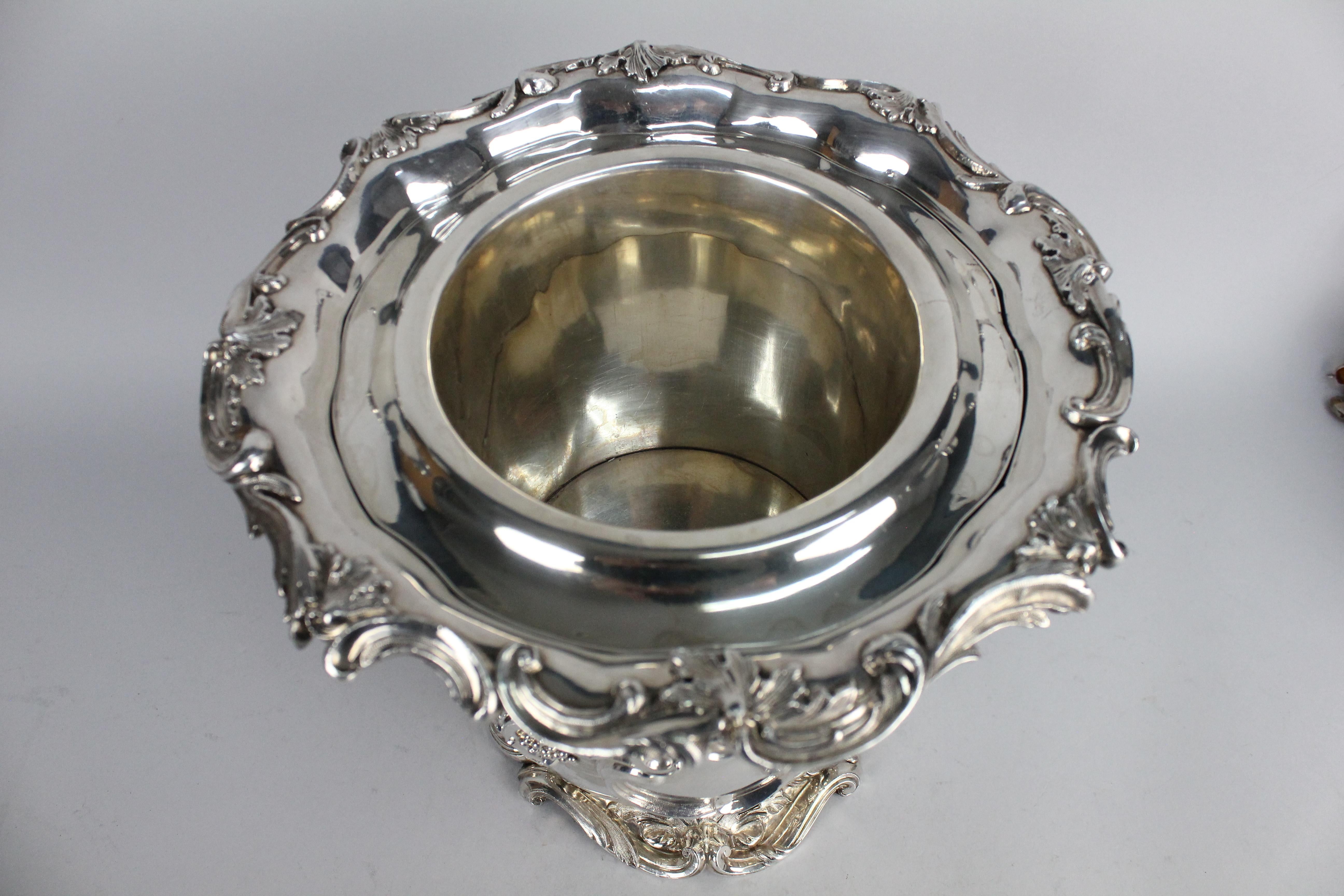 English Henry Wilkinson & Co. Magnificent Champagne / Wine Cooler in Silver Plate