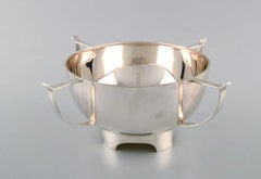 Henry Wilkinson, English Silversmith, Sheffield, Modernist Silver Bowl on Foot