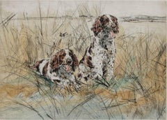 Henry Wilkinson RE (1921-2011) - Framed 20th Century Etching, Spaniels in Cover