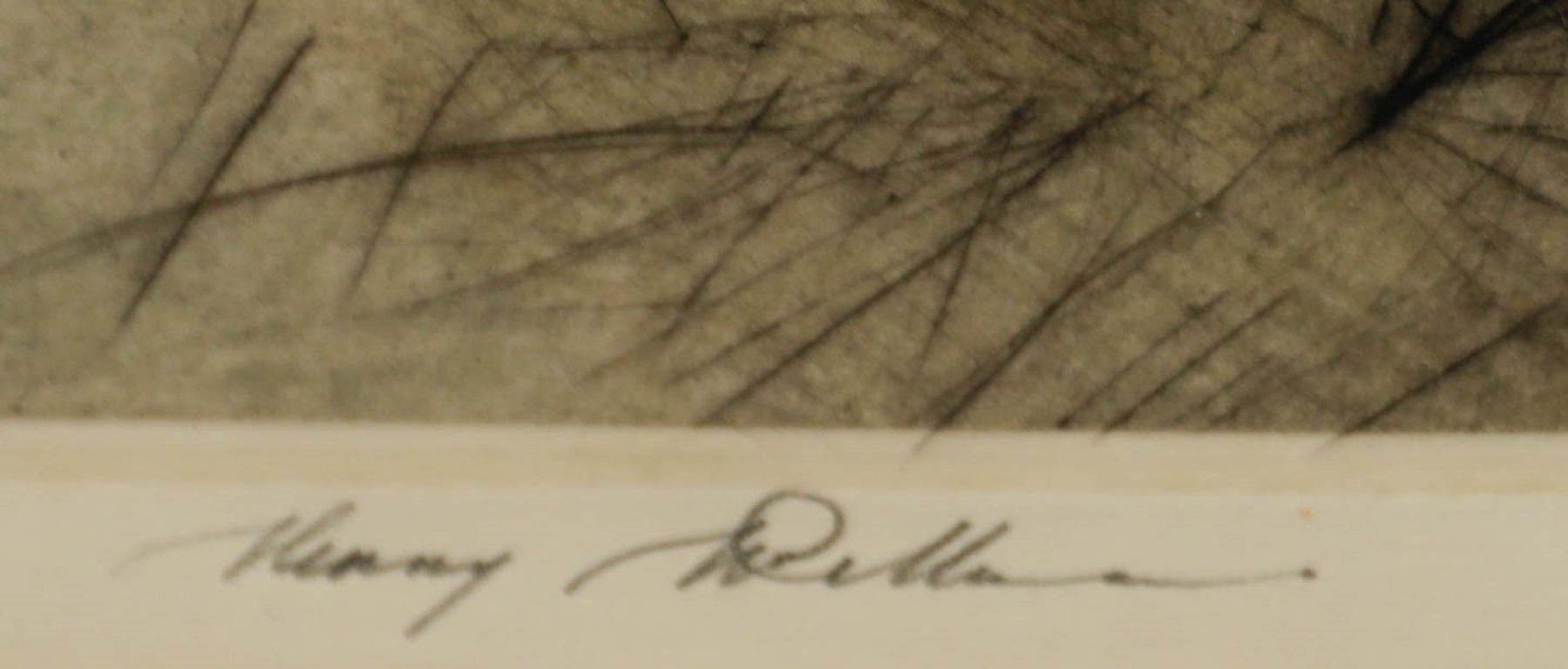 Henry Wilkinson RE (1921-2011) - Framed 20th Century Etching, Golden Labrador For Sale 4