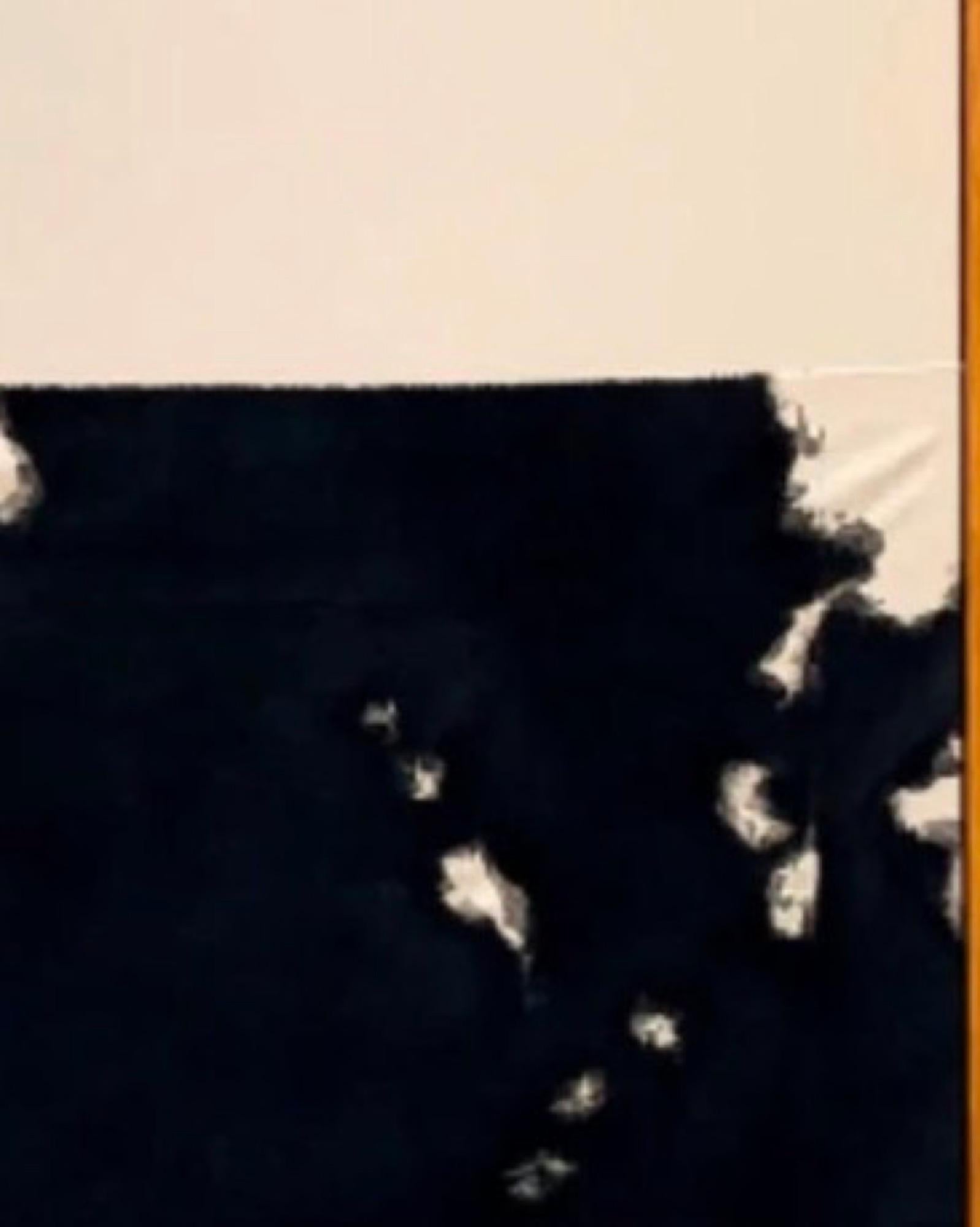 To The Line - Original Minimalist Abstract Textured Painting on Canvas - Beige Abstract Painting by Henry Woolway