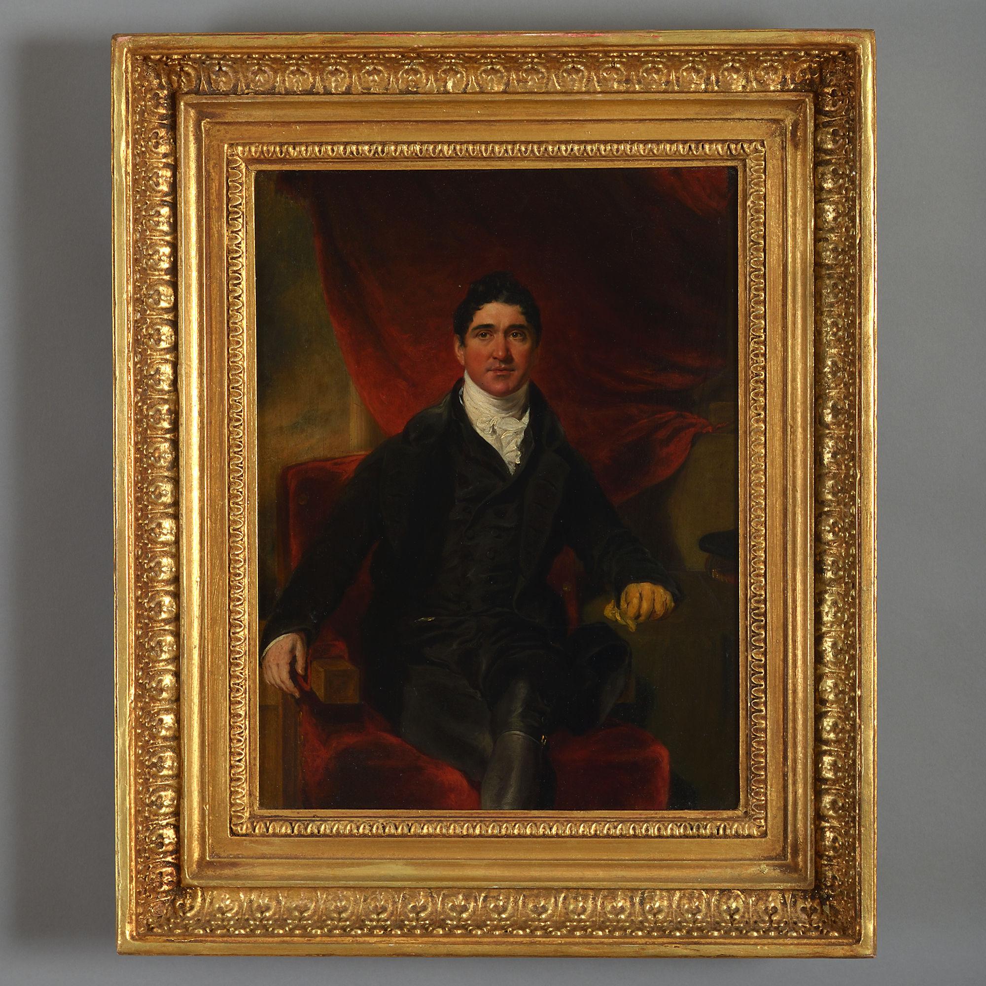 Henry Wyatt (1794-1840) Porträt von William Gell (1777-1836) 

Öl auf Tafel; in vergoldetem Rahmen gehalten 

Gell war in der Regency-Periode ein bemerkenswerter Archäologe und klassischer Gell. Er war ein Freund von Lord Byron und Walter Scott.