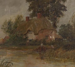 Henry Yeend King – signiertes und gerahmtes Ölgemälde, Tudor Cottage, 19. Jahrhundert