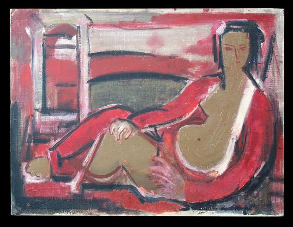 Figura reclinata - Painting di Henryk Berlewi