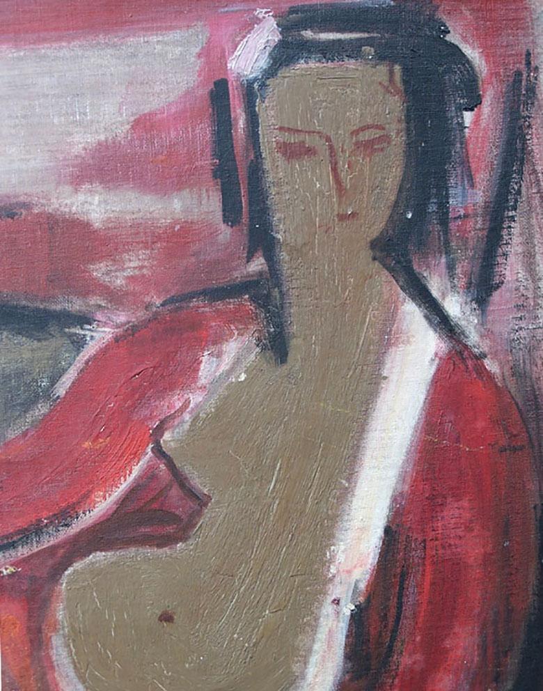 Figura reclinata - Figurative Painting Marrone di Henryk Berlewi