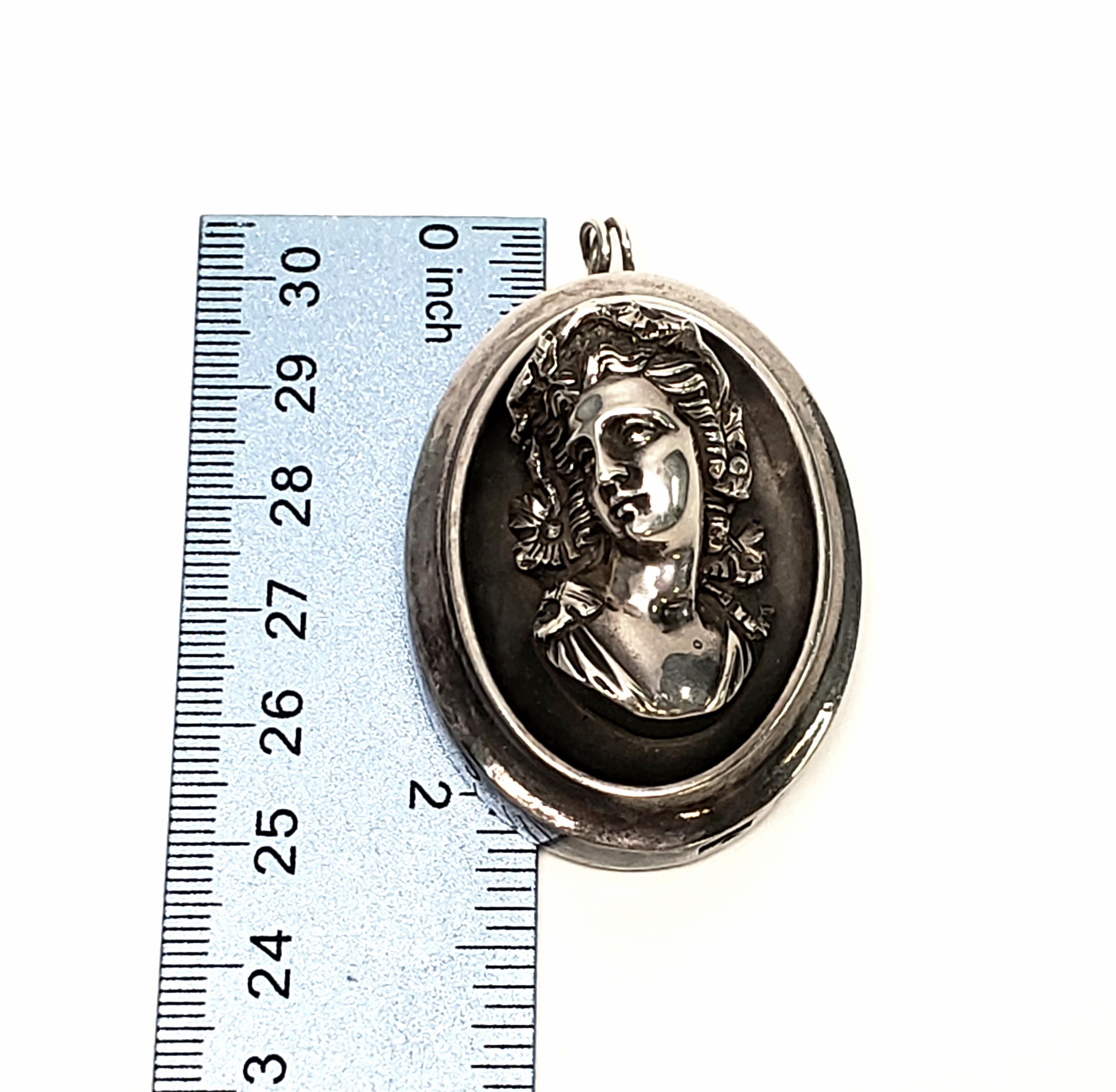 Henryk Winograd 999 Silver Large Repousse Cameo Pendant 3