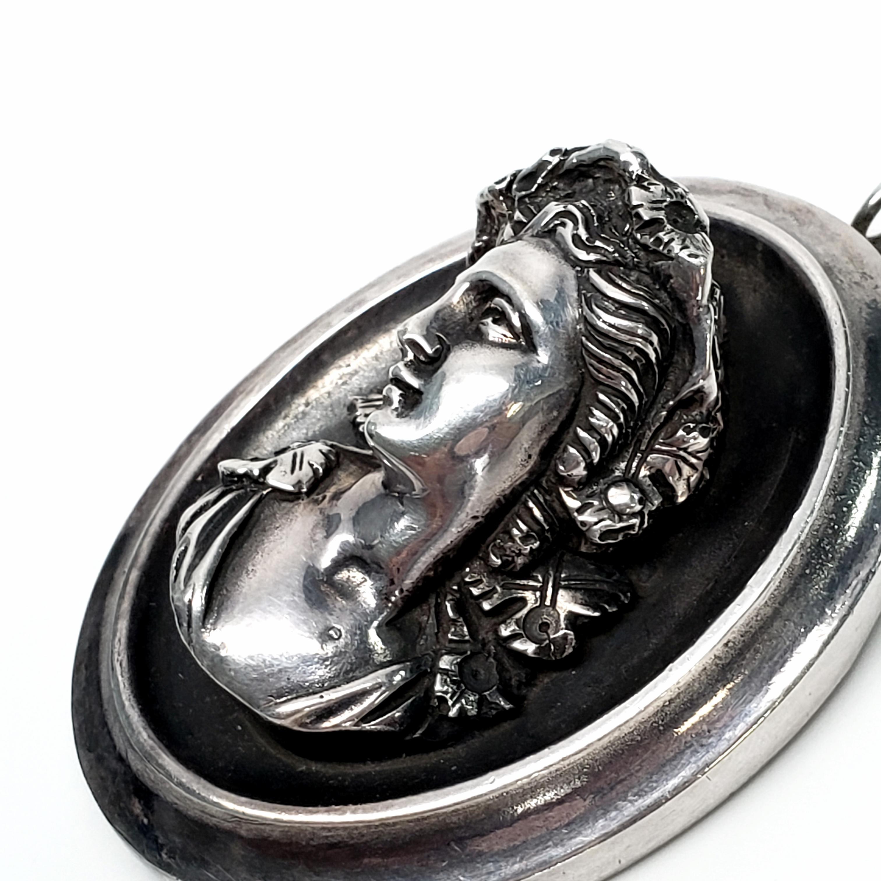 silver cameo pendant