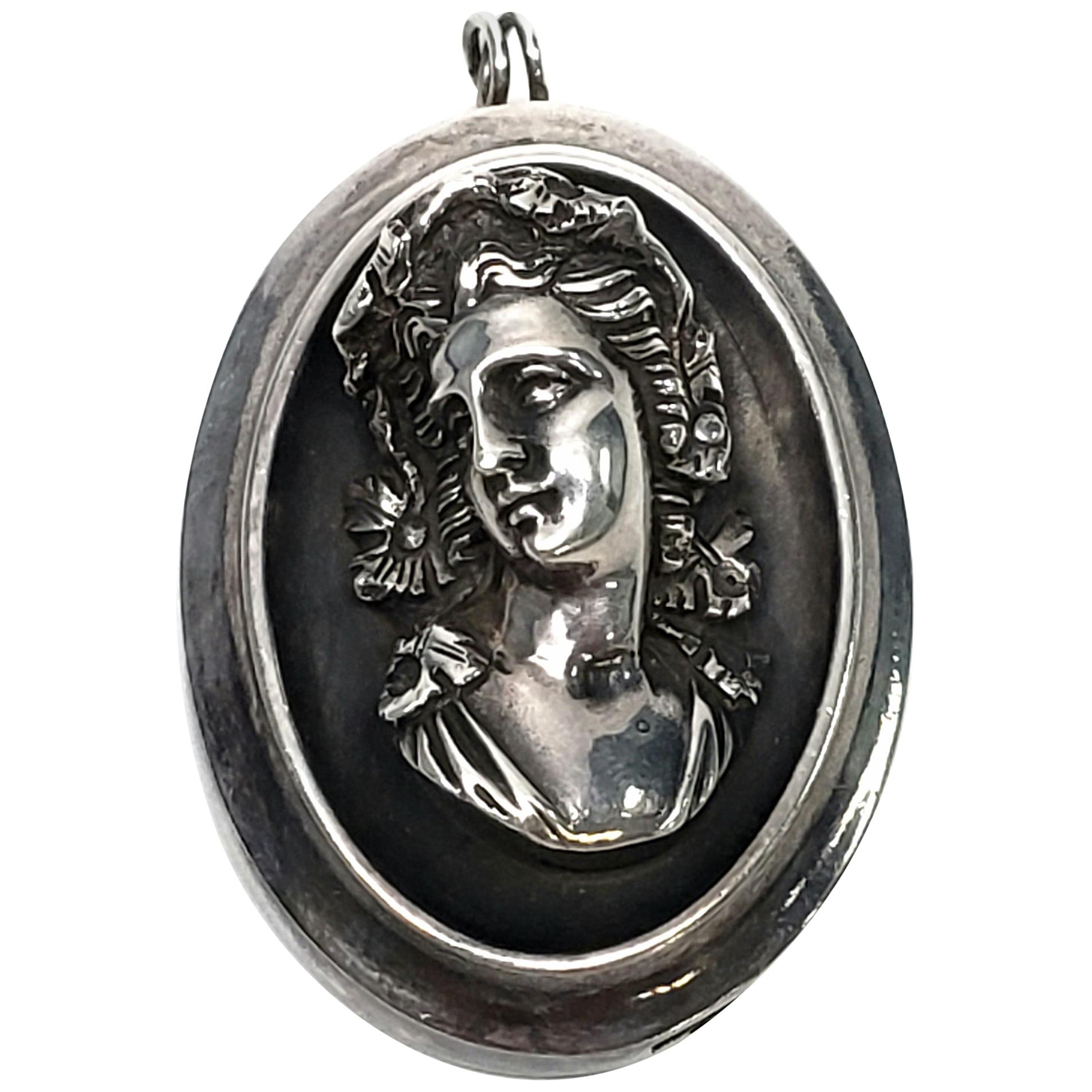 Henryk Winograd 999 Silver Large Repousse Cameo Pendant
