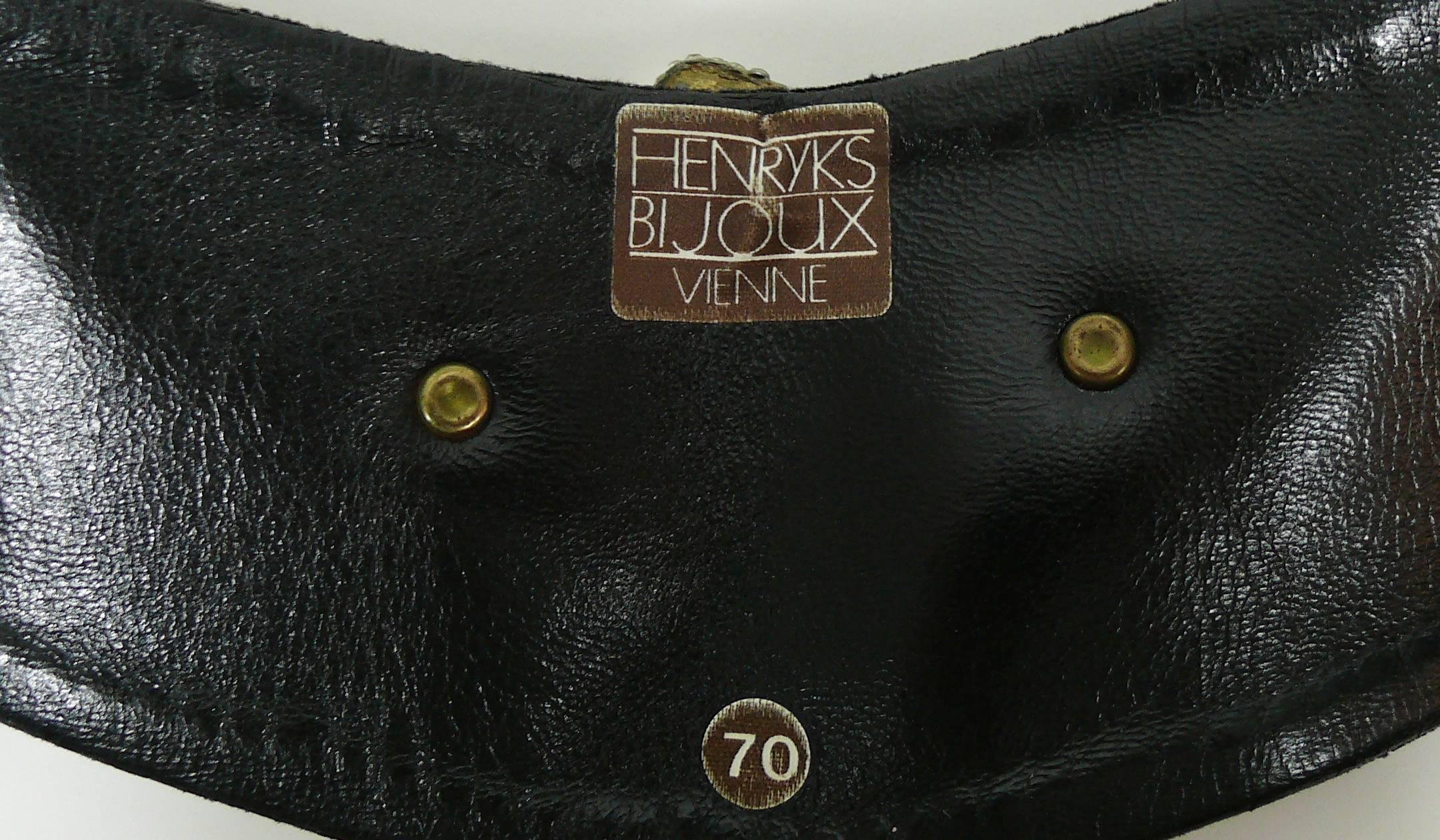 Henryks Bijoux Vienne Jewelled Eagle Black Suede Wide Belt For Sale 3