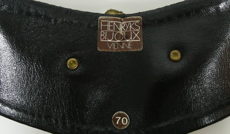Henryks Bijoux Vienne Jewelled Eagle Black Suede Wide Belt  display picture 3