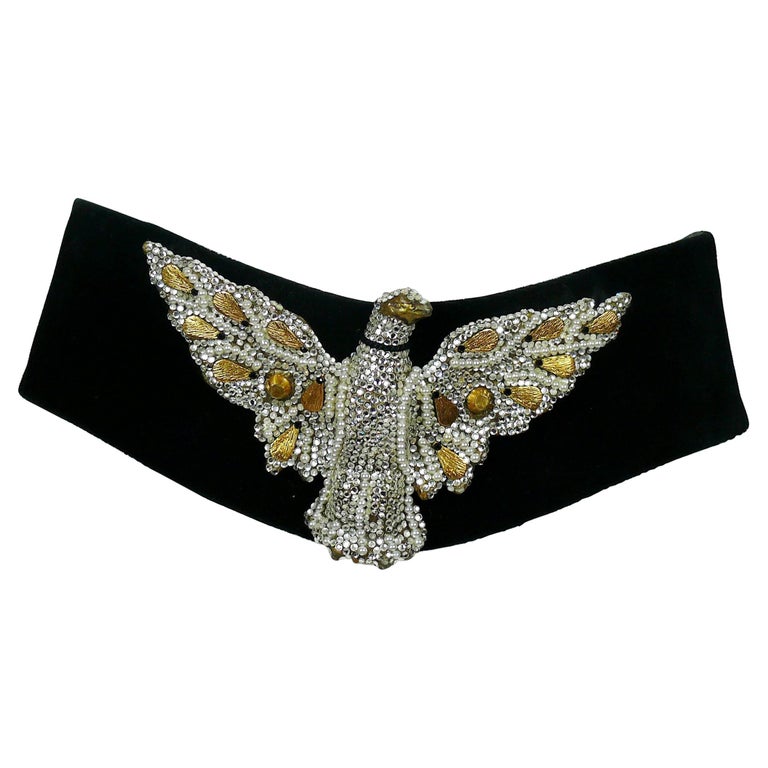 Henryks Bijoux Austrian Crystal Vintage Red Wide Leather Belt with Large Griffon Brown Wide Leather Belt with Silver Concho Accents main image 3