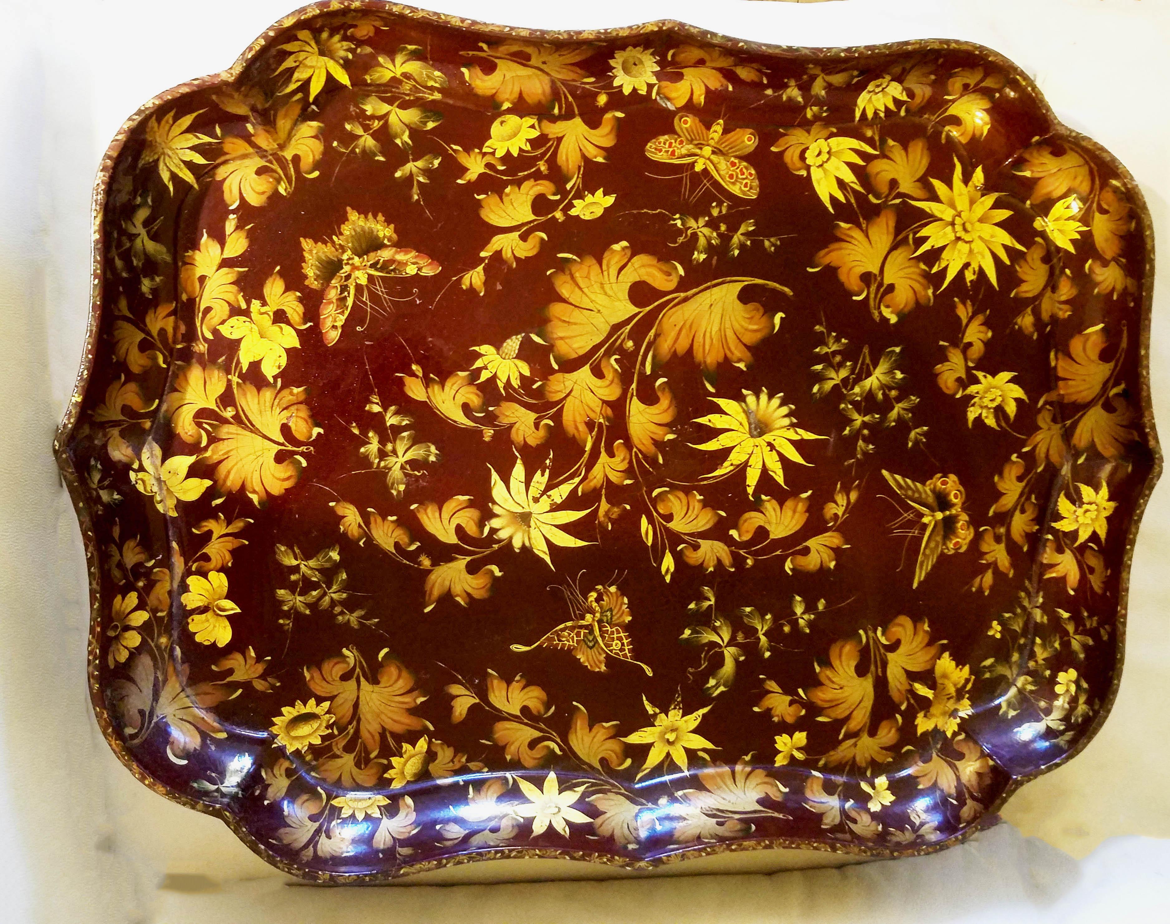 Regency Henry Clay Papier Mâché Lacquered Tray and Base For Sale