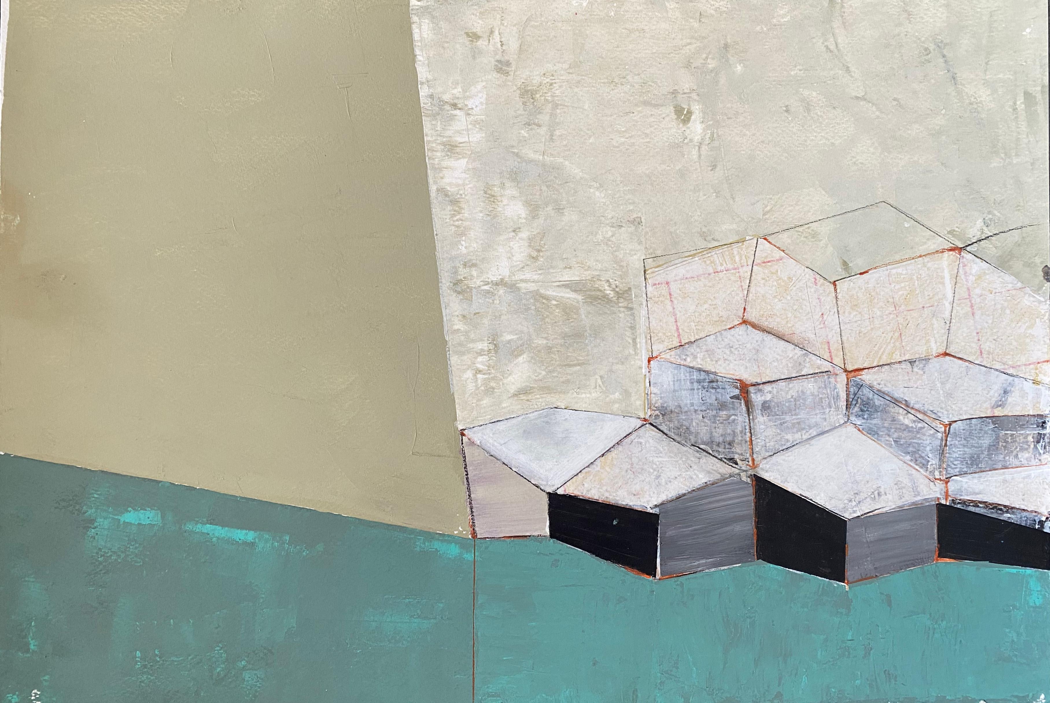 Abstract Painting de Heny Steinberg - Acantilado-pintura abstracta moderna geométrica minimalista-obra de arte-arte contemporáneo