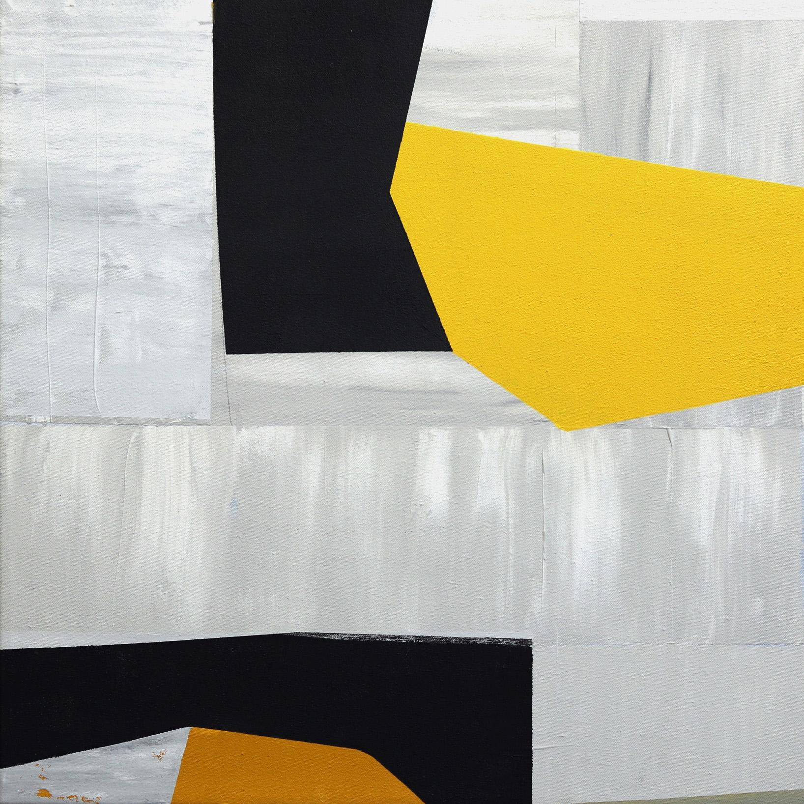 Low Yellow Moon (diptych)  - Cubist Abstract Original Artwork For Sale 1