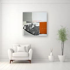 Meteorite, Original Abstract Geometric Minimalism Painting, Signed, 100x100 cm