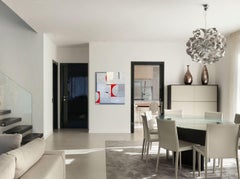 The Eclipse - Pittura astratta geometrica a tecnica mista originale