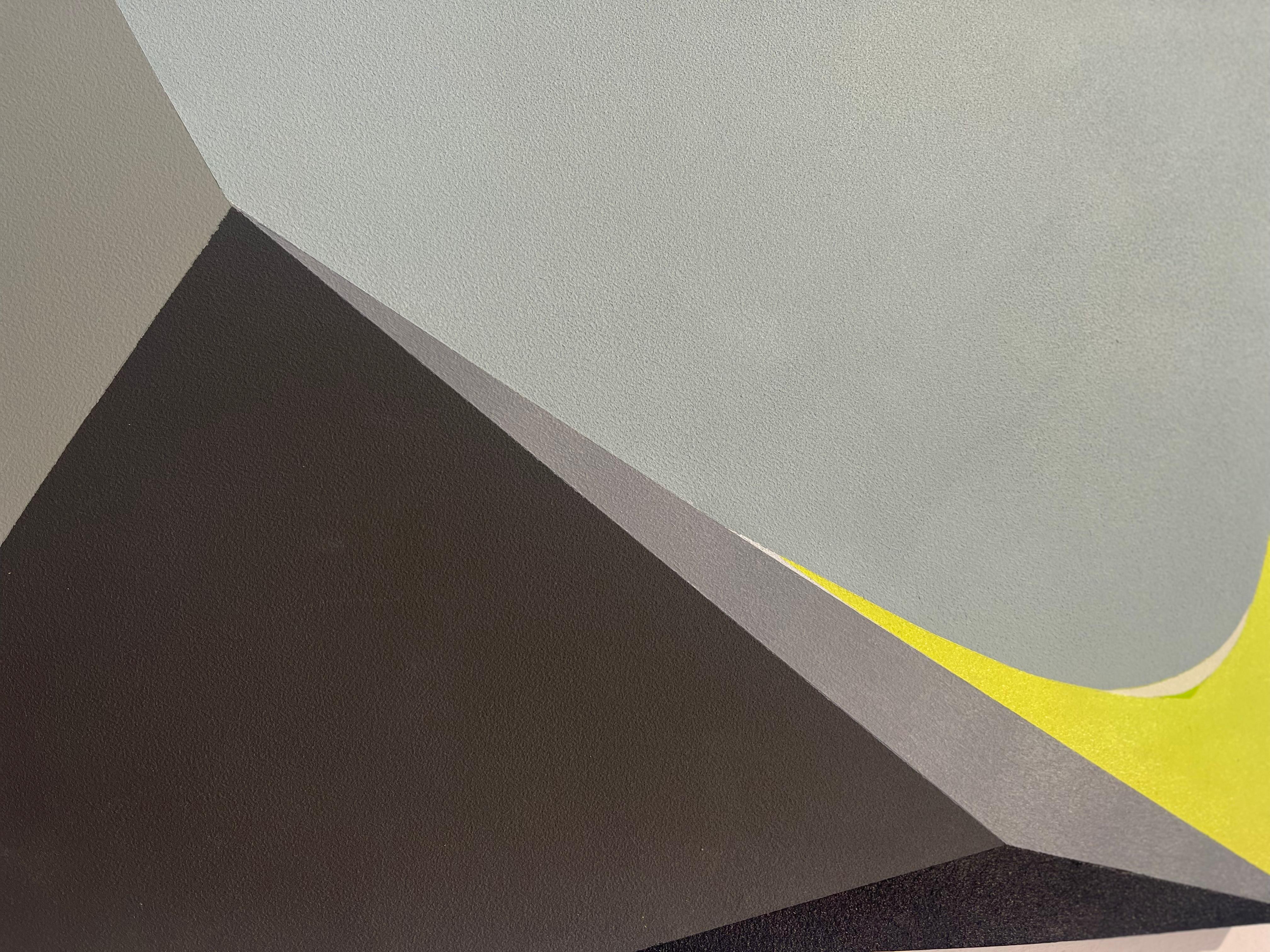 Singularidad I-Obra gráfica geométrica abstracta moderna-pintura-arte contemporáneo - Abstract Painting Azul de Heny Steinberg