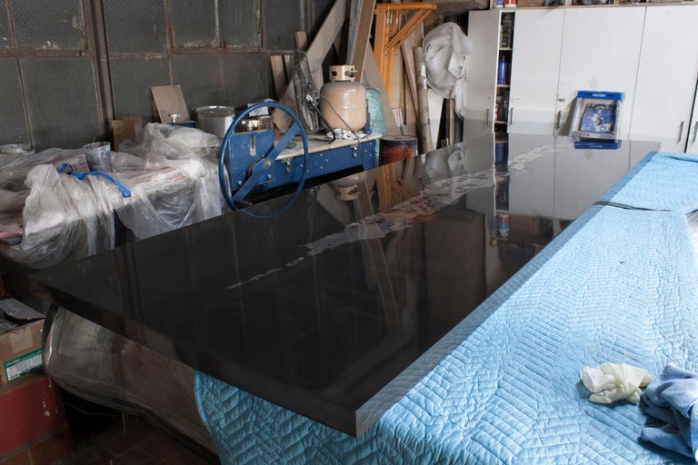 'Hephaestus II' Metal, Graphite Resin, Black Ash Dining Table ...