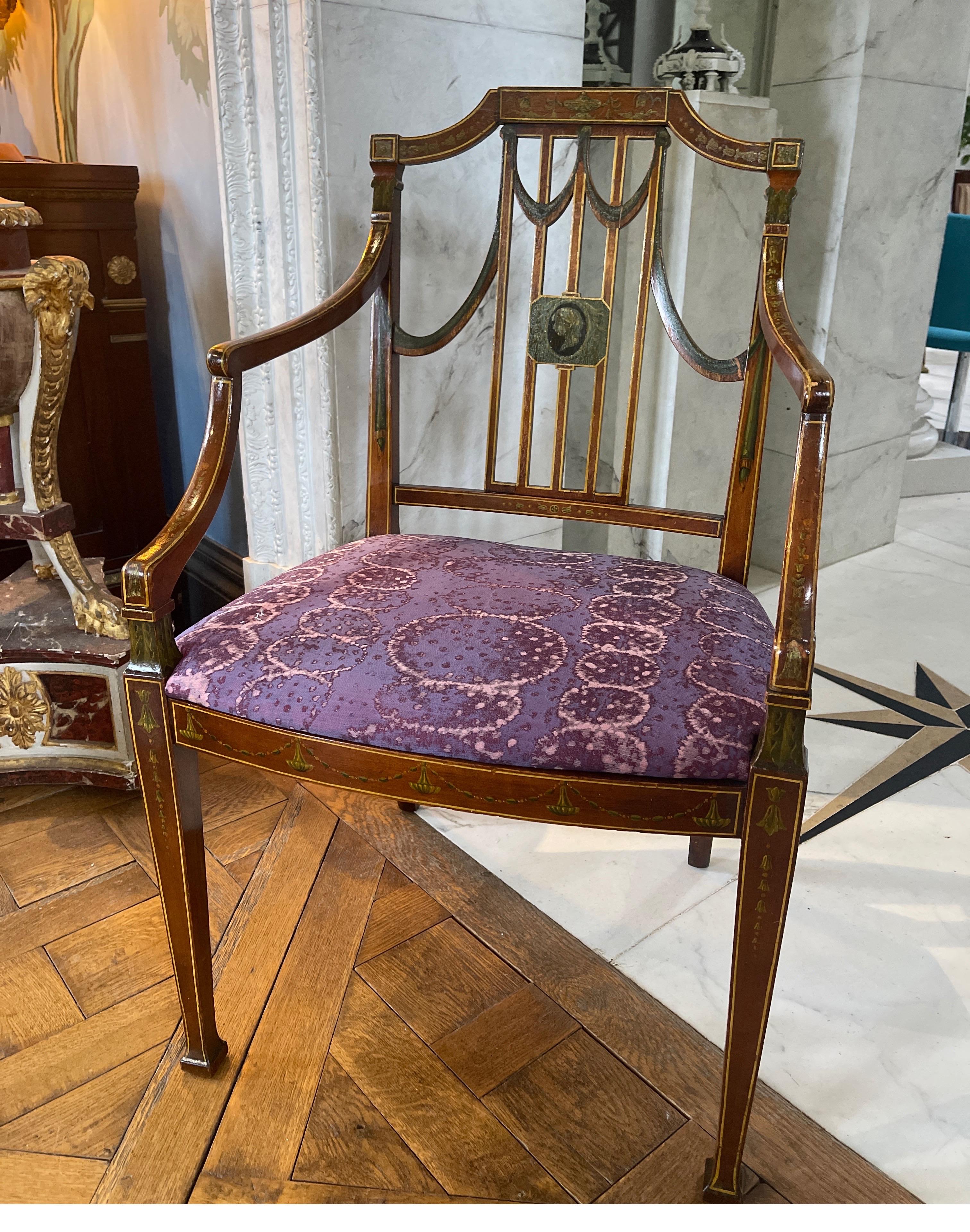 19th Century Hepplewhite Arm Chair  For Sale