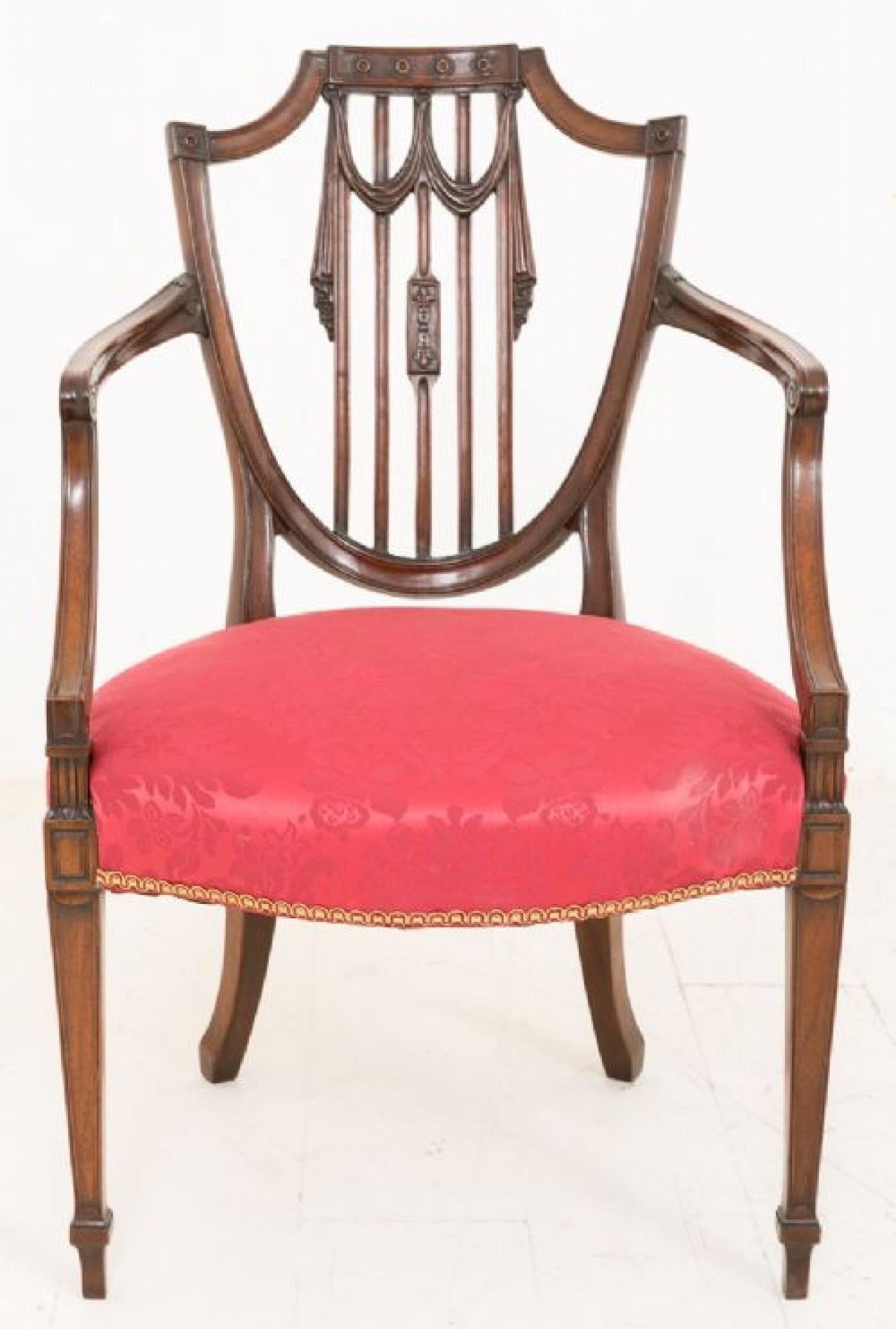 Poltrone Hepplewhite - Mogano antico CIRCA 1900 in vendita 3