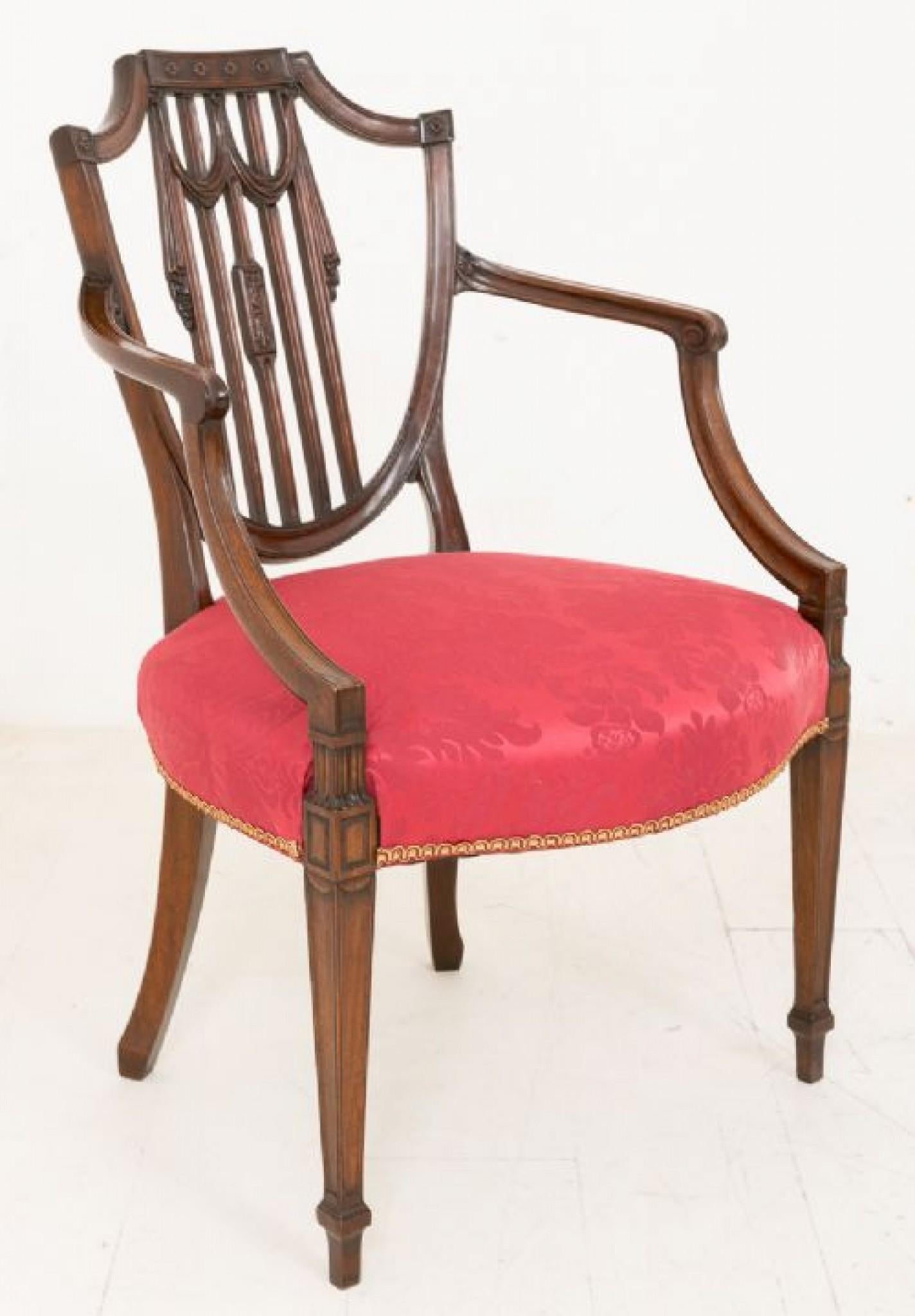 Poltrone Hepplewhite - Mogano antico CIRCA 1900 in vendita 4