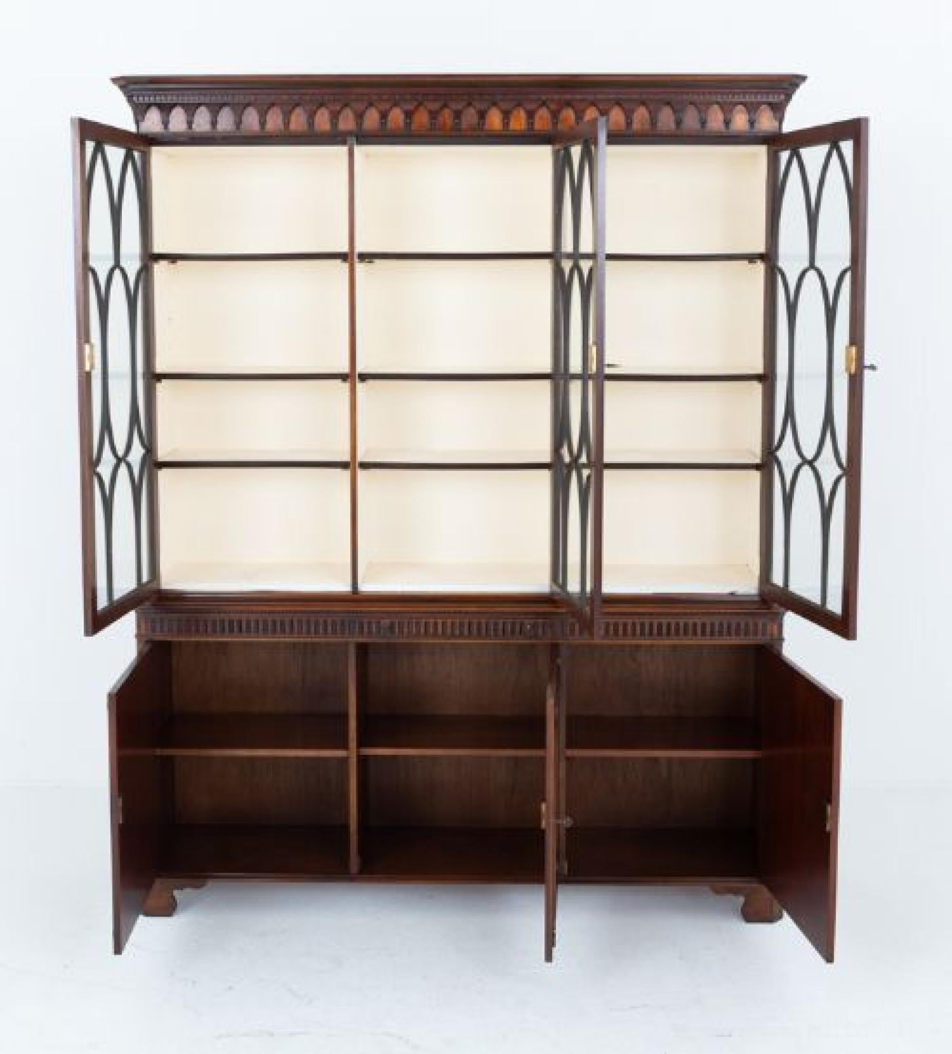 Hepplewhite Bookcase Mahogany Cabinet Revival For Sale 3