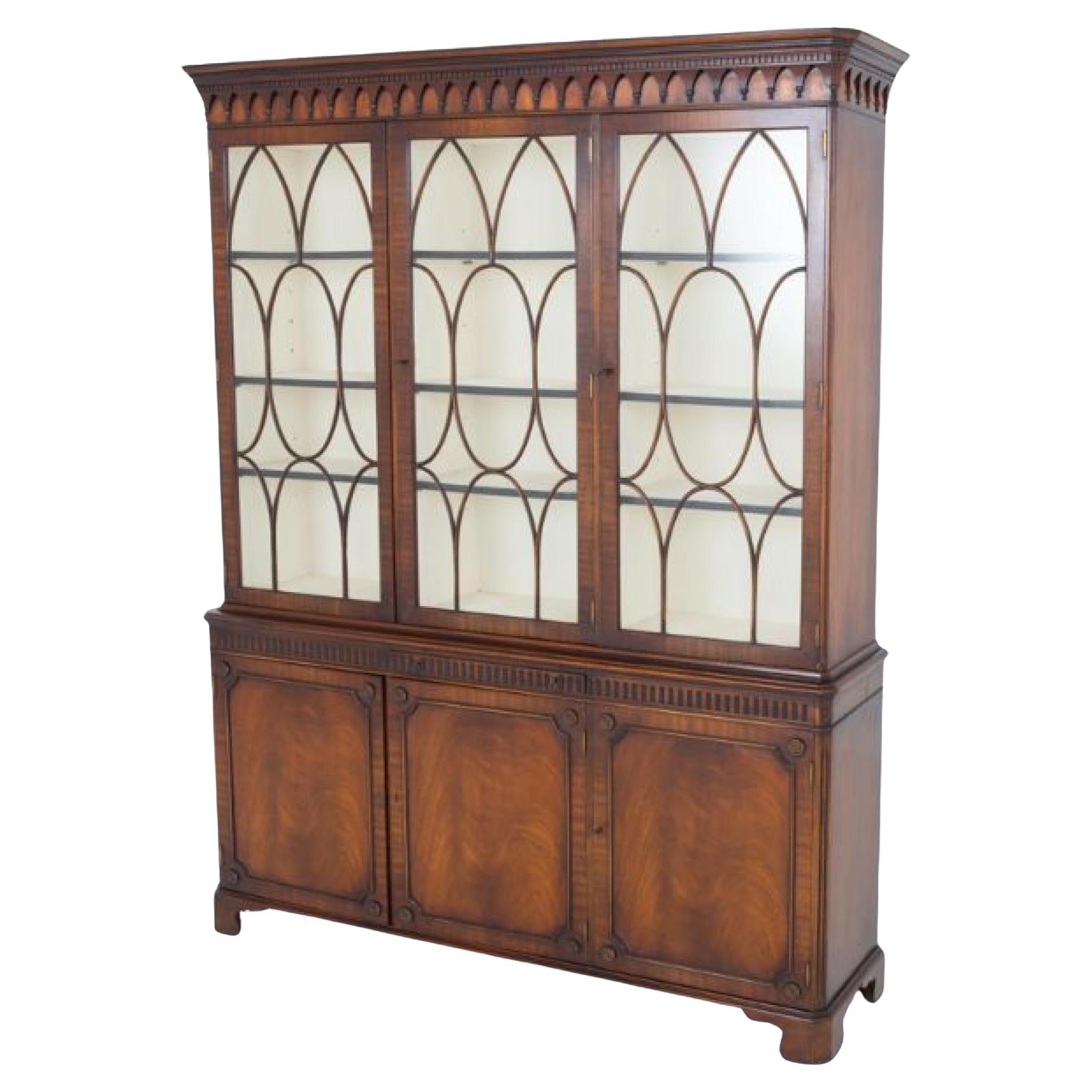 Hepplewhite Bookcase Mahogany Cabinet Revival For Sale