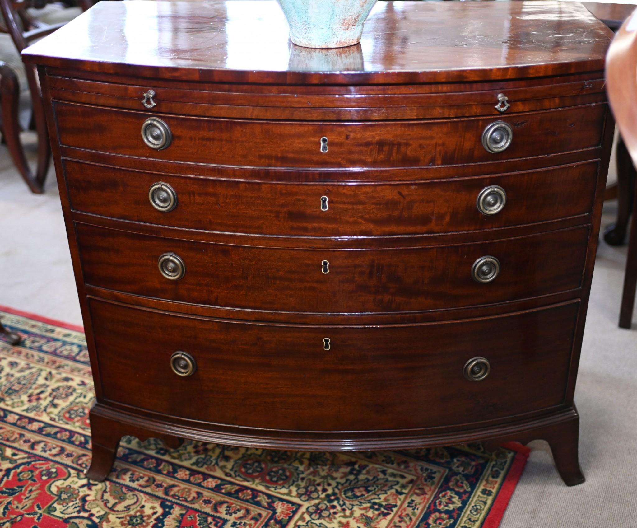 Hepplewhite Bow Front Chest Of Drawers Mahogany 1820 1