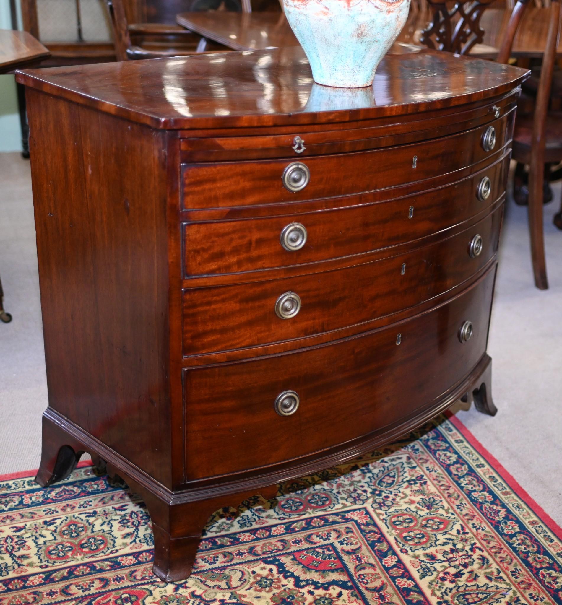 Hepplewhite Bow Front Chest Of Drawers Mahogany 1820 2