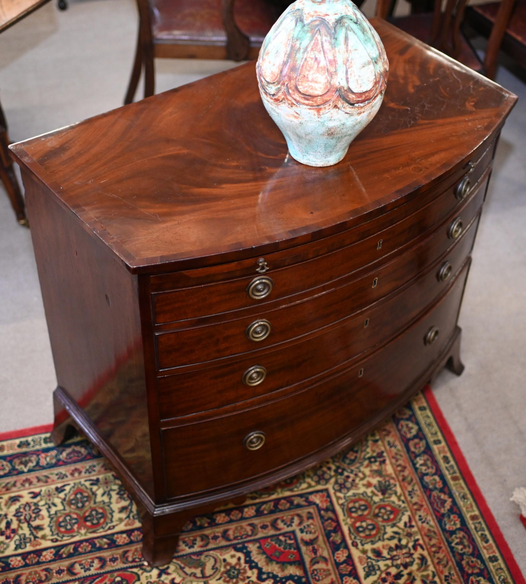 Hepplewhite Bow Front Chest Of Drawers Mahogany 1820 3