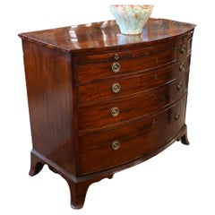 Antique Hepplewhite Bow Front Chest Of Drawers Mahogany 1820