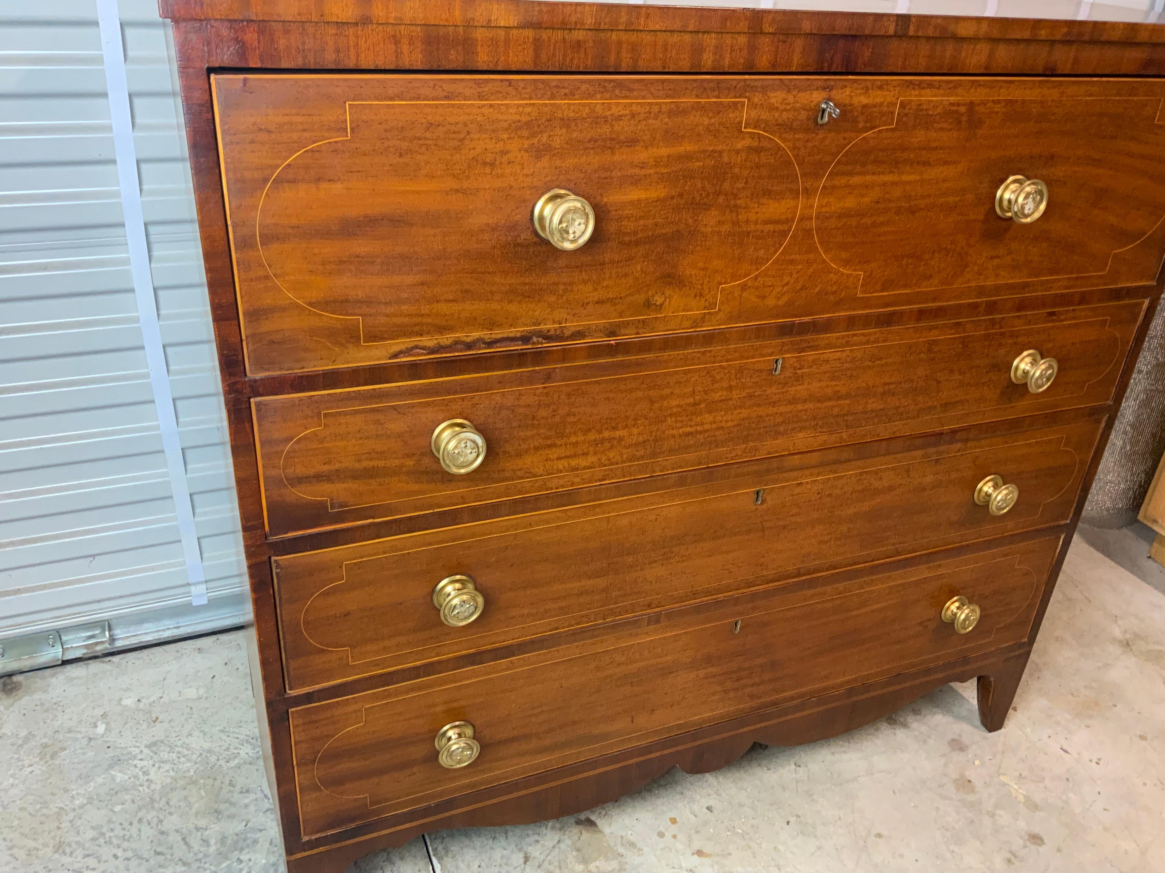 Late 18th Century Hepplewhite Cherry Chest For Sale