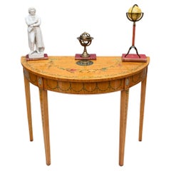 Hepplewhite Console Table Form Hall Painted Half Round