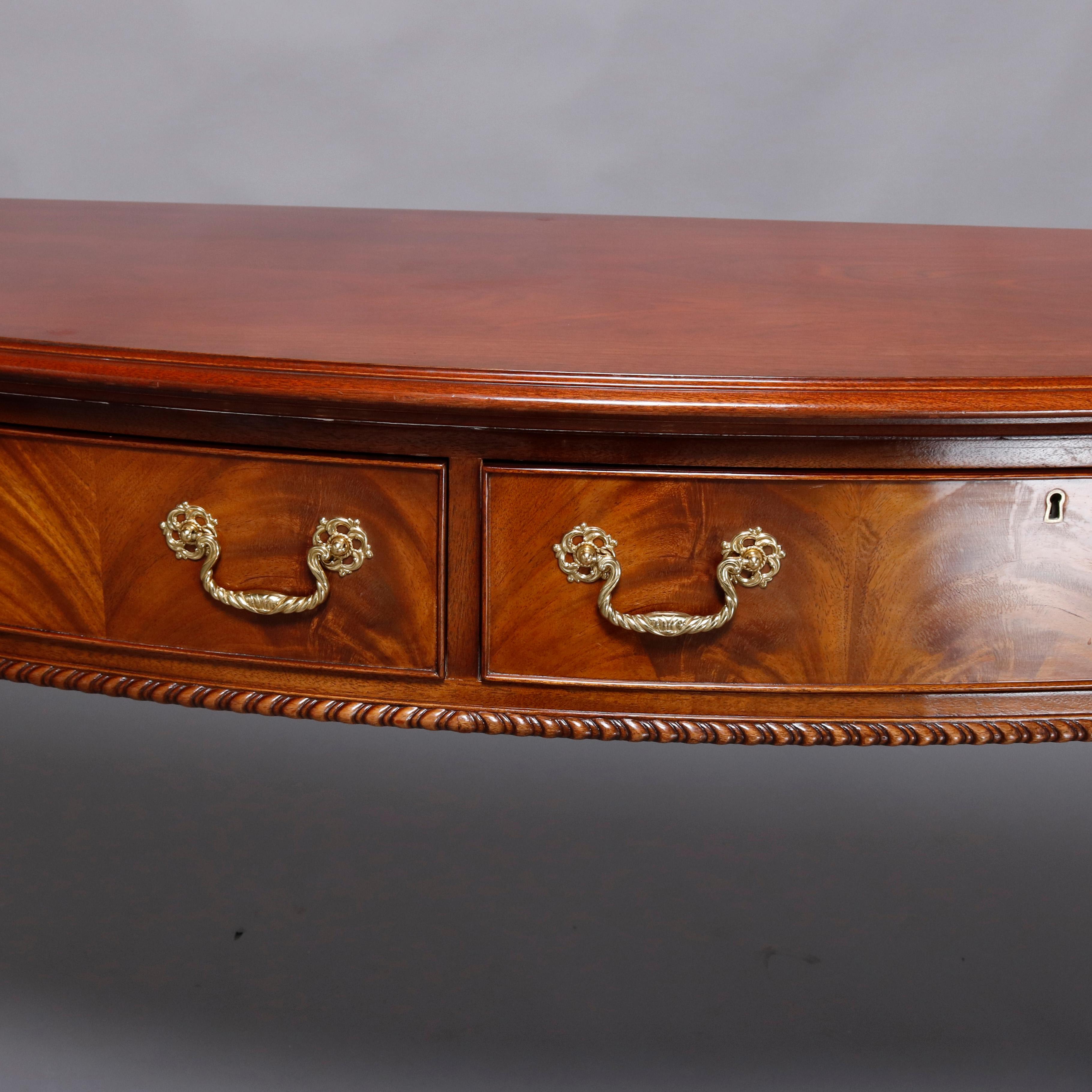 Hepplewhite Councill Craftsmen Flame Mahogany Serpentine 2-Drawer Server 4