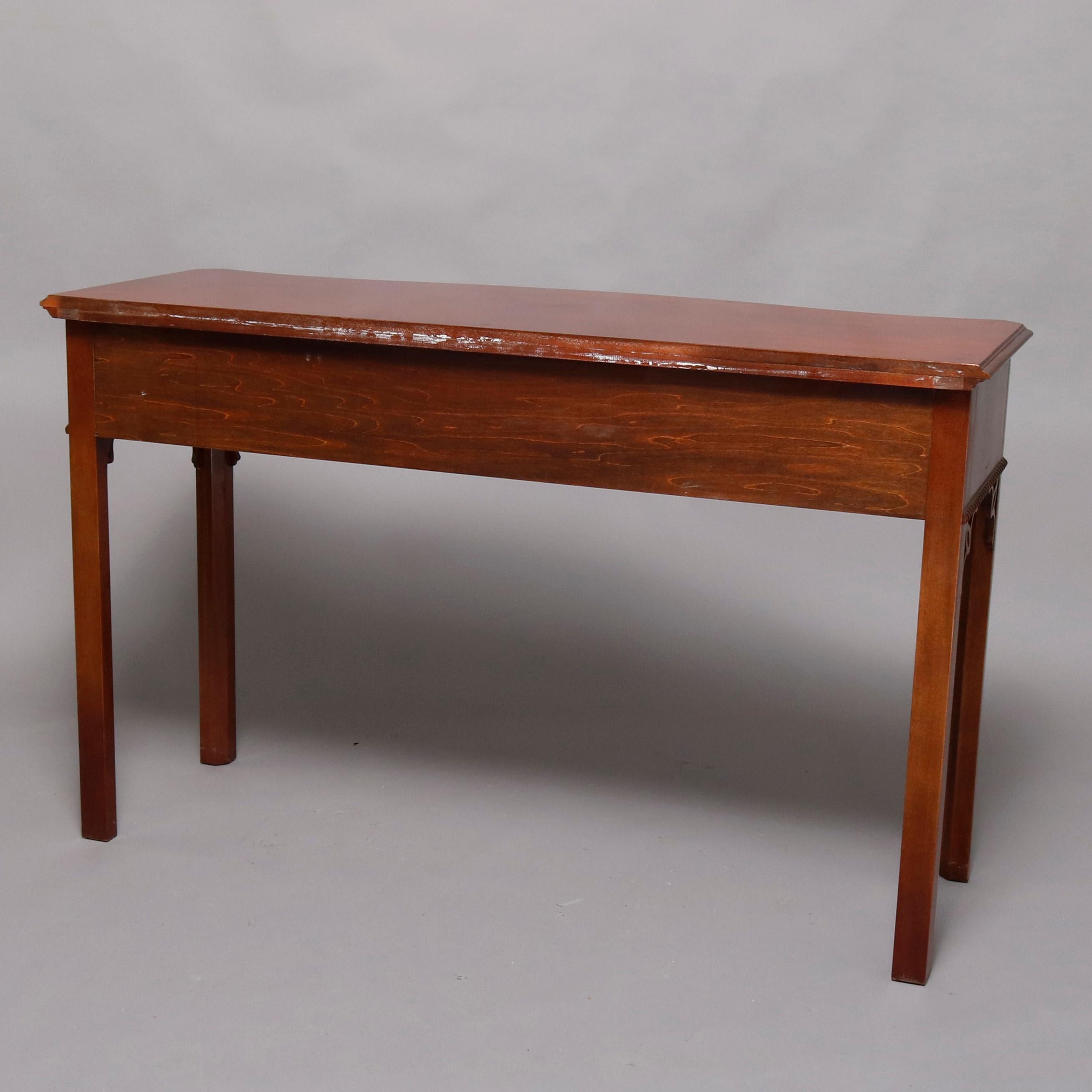 American Hepplewhite Councill Craftsmen Flame Mahogany Serpentine 2-Drawer Server