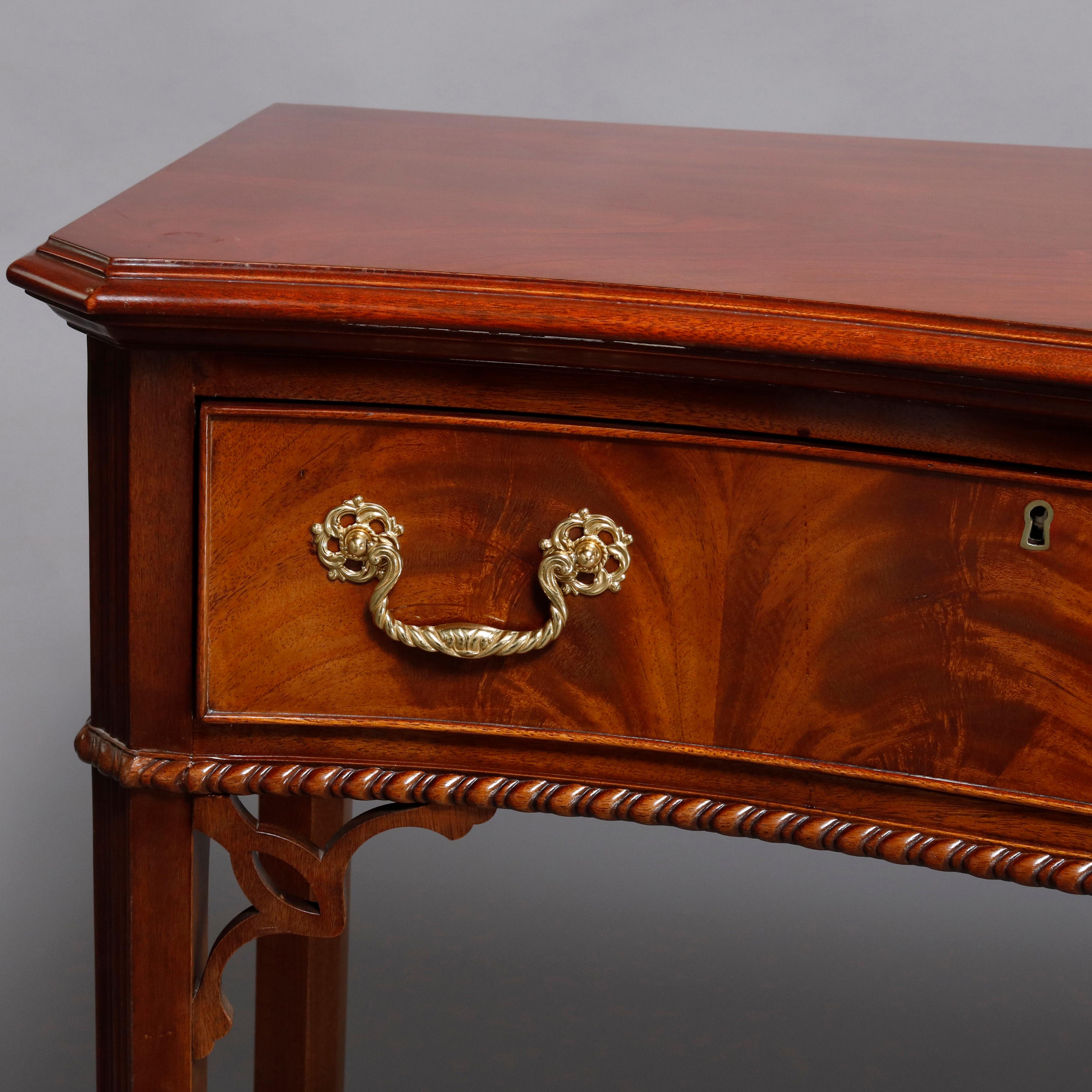 Hepplewhite Councill Craftsmen Flame Mahogany Serpentine 2-Drawer Server 1