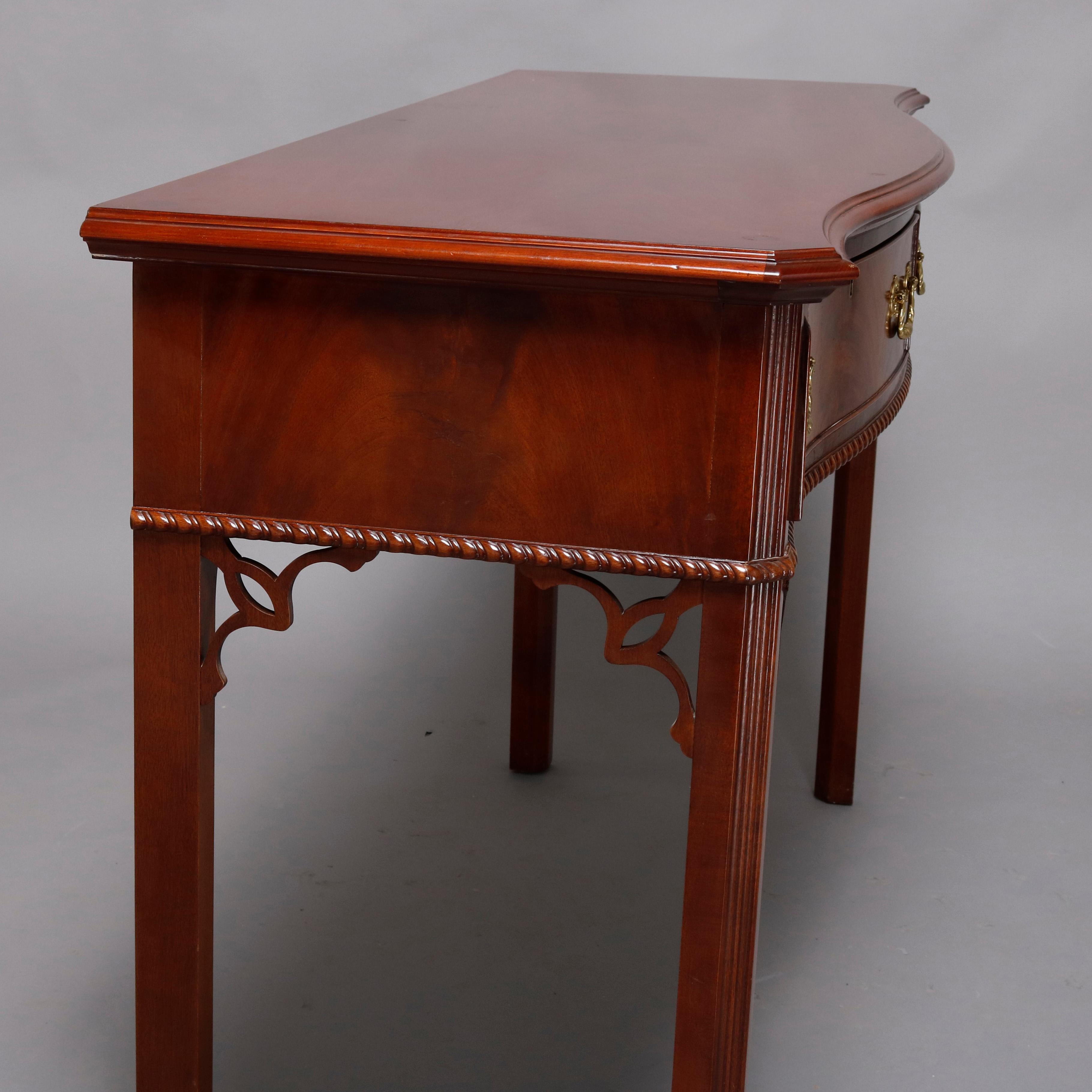 Hepplewhite Councill Craftsmen Flame Mahogany Serpentine 2-Drawer Server 2
