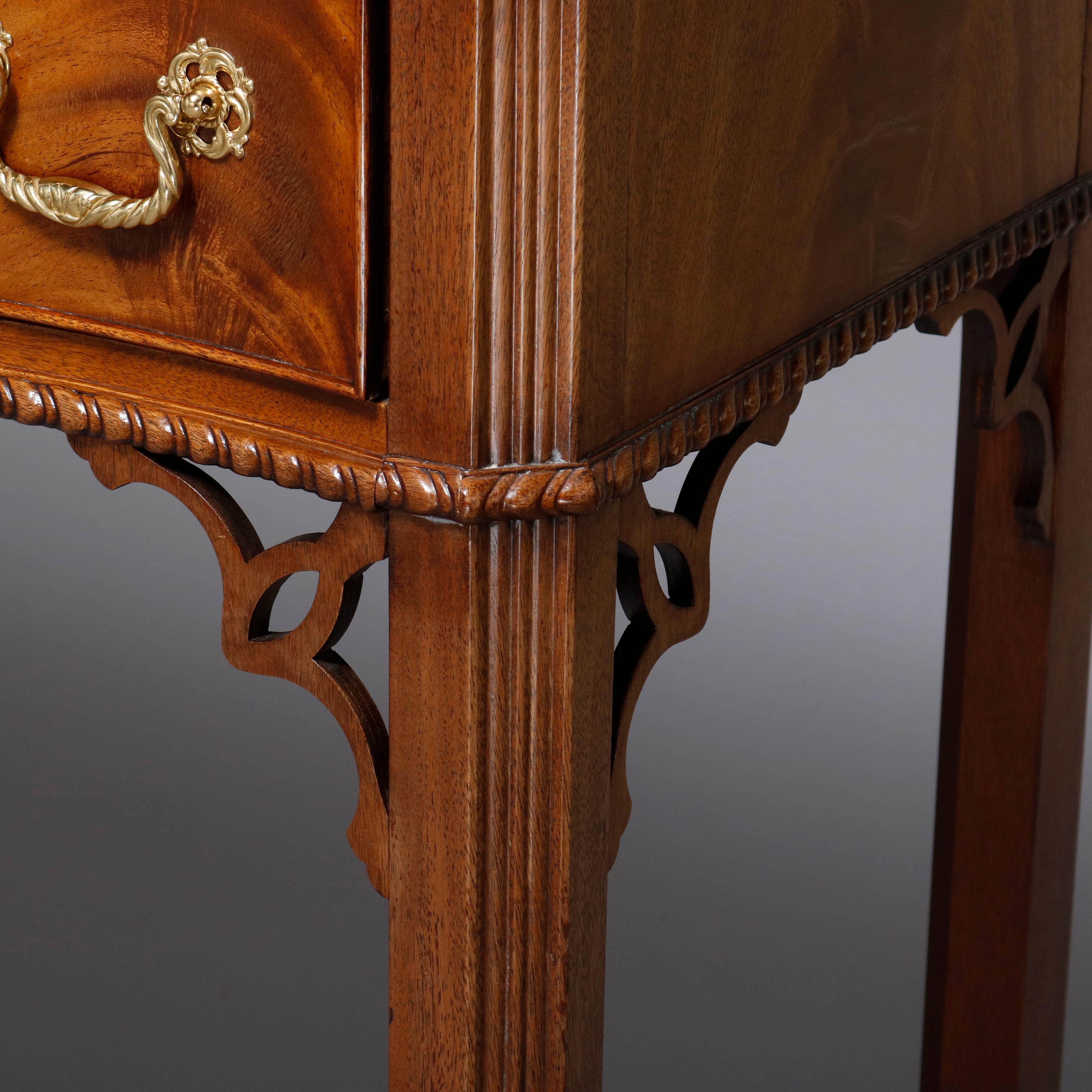 Hepplewhite Councill Craftsmen Flame Mahogany Serpentine 2-Drawer Server 3