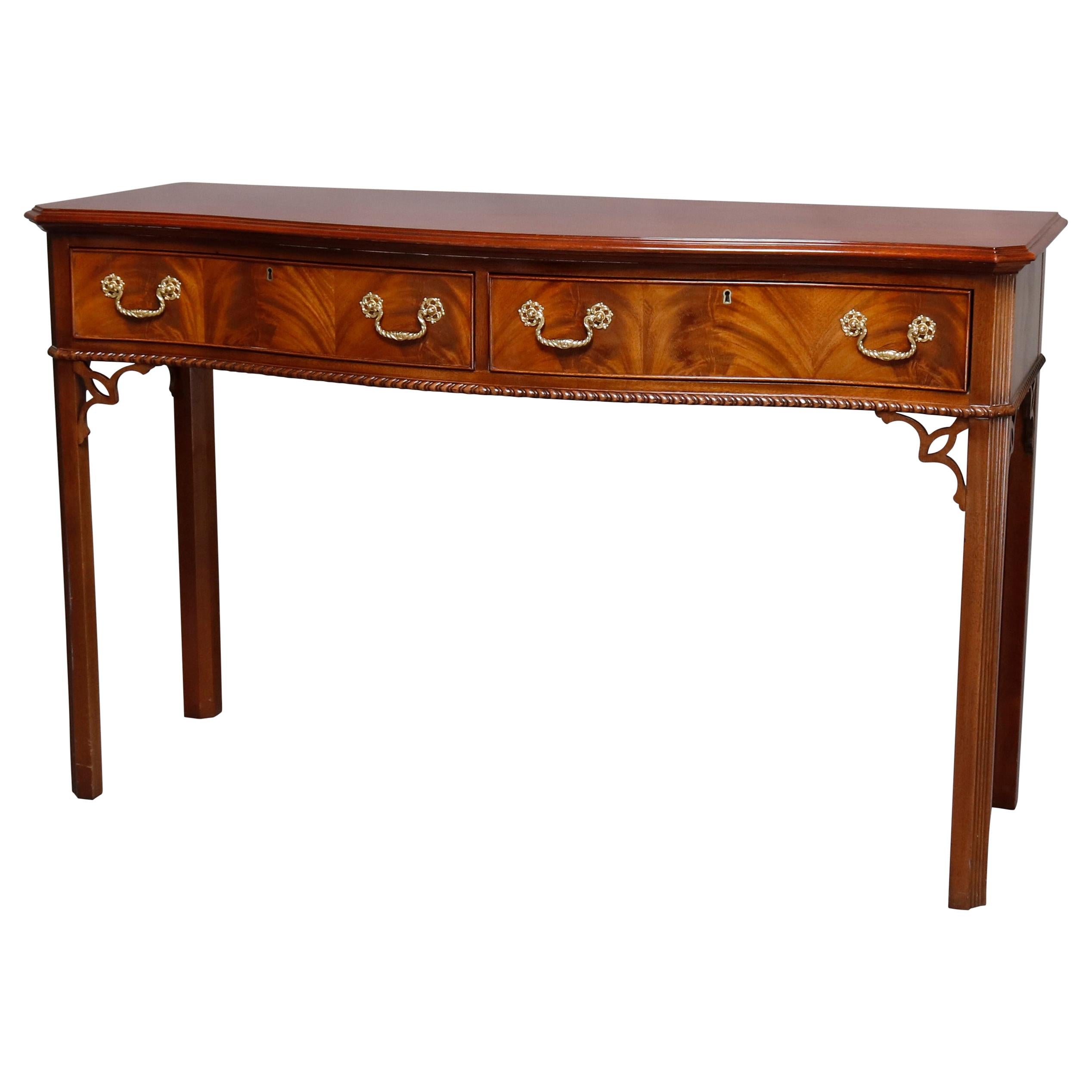 Hepplewhite Councill Craftsmen Flame Mahogany Serpentine 2-Drawer Server