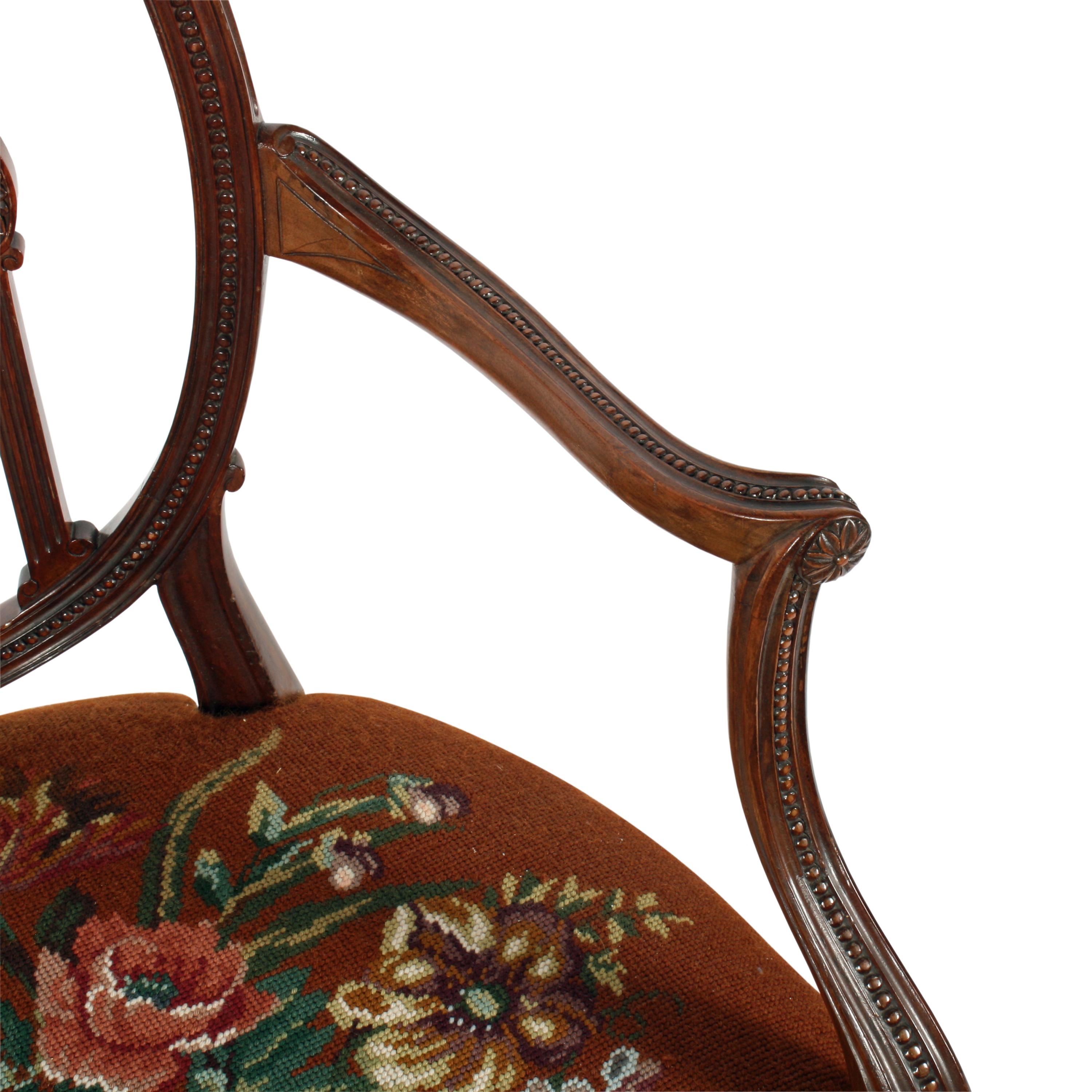 20th Century Hepplewhite Design Georgian Mahogany Elbow Chair For Sale 1