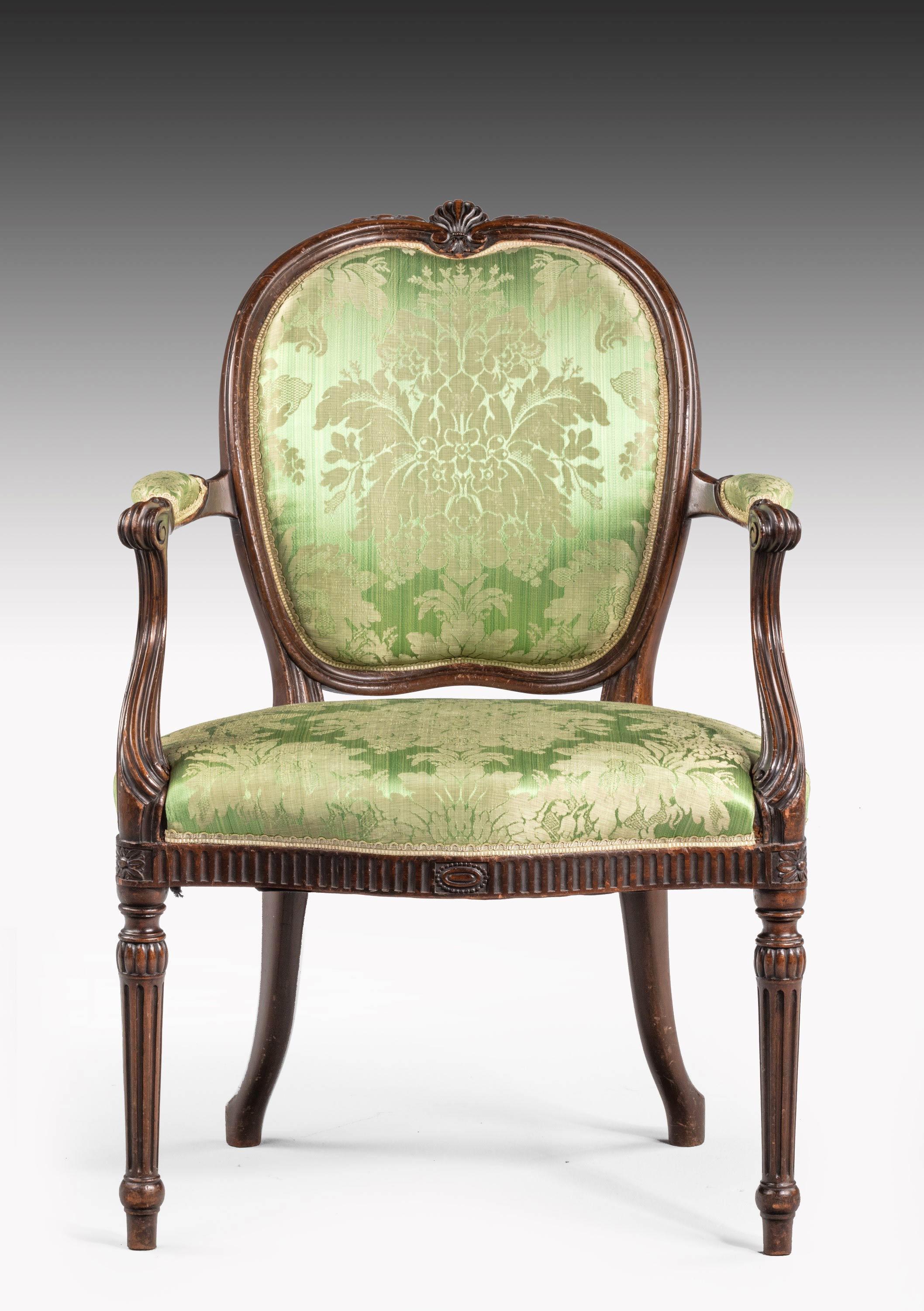Early 20th Century Hepplewhite Design Mahogany Framed Chair 